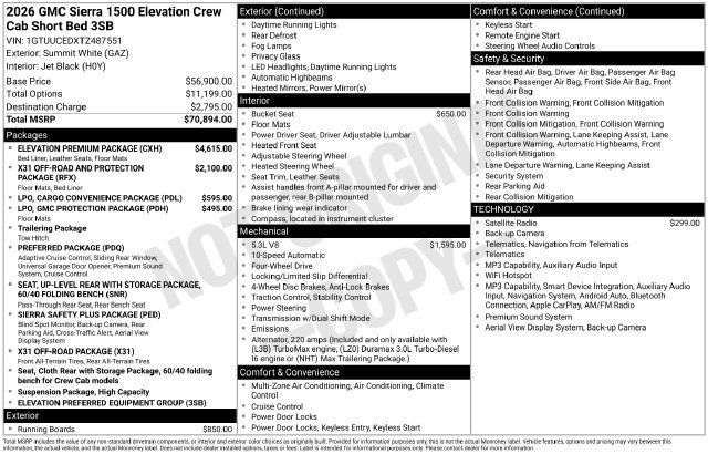 New 2026 GMC Sierra 1500 Elevation w/ Elevation Premium Package AWD/4WD image 26