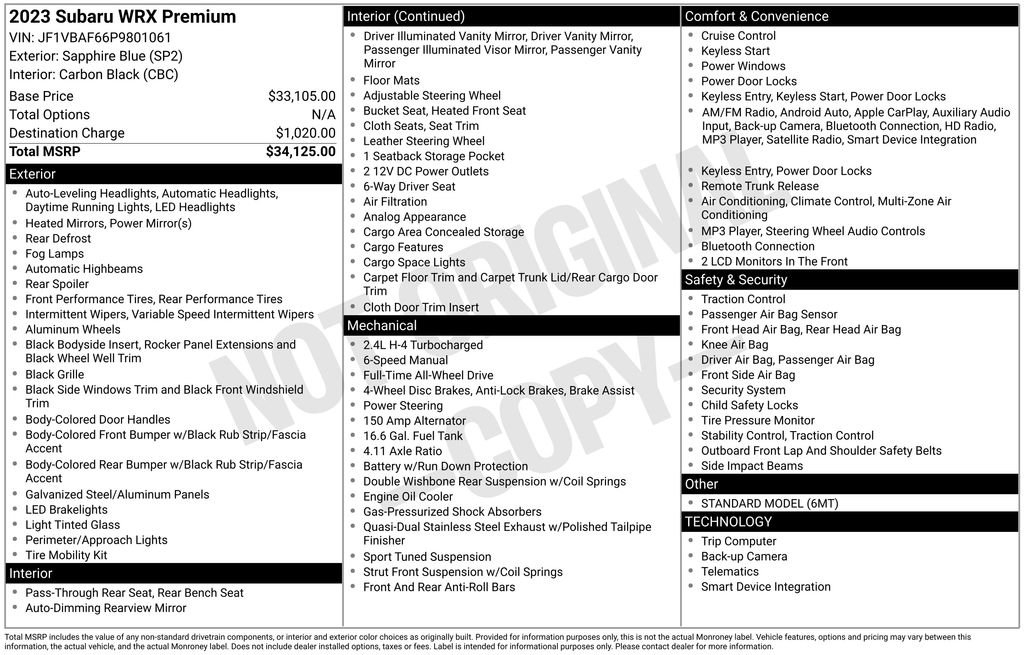 Used 2023 Subaru WRX Premium image 26