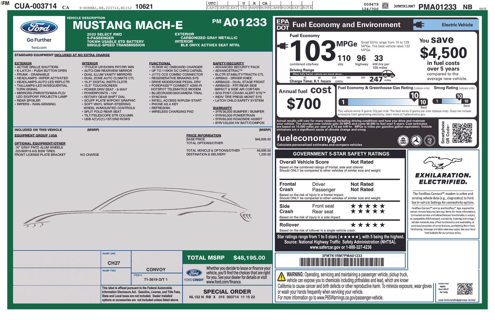 Certified 2023 Ford Mustang Mach-E Select RWD image 37