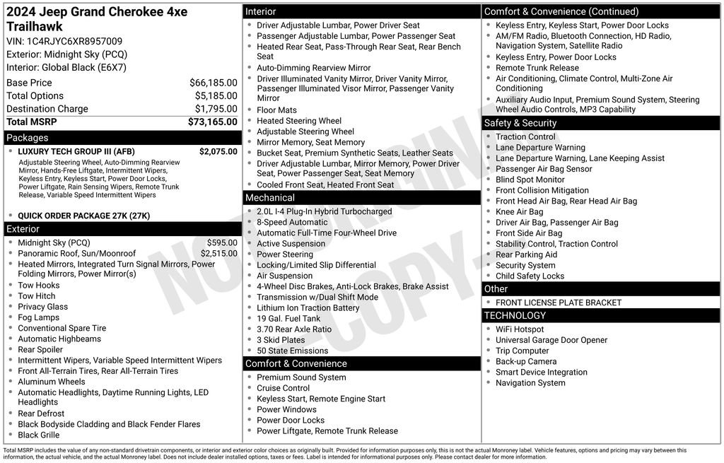 Used 2024 Jeep Grand Cherokee Trailhawk w/ Luxury Tech Group III image 37