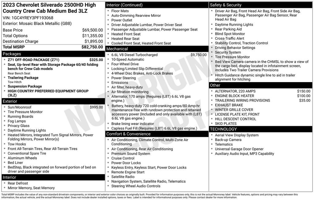 Used 2023 Chevrolet Silverado 2500 High Country w/ Z71 Off-Road Package AWD/4WD image 2