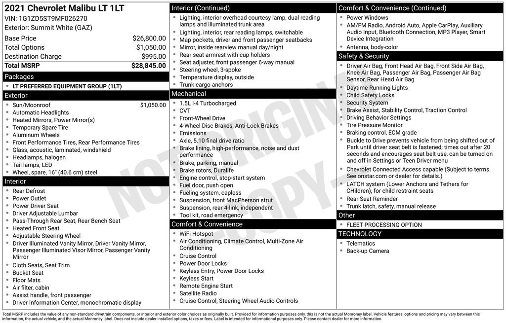Used 2021 Chevrolet Malibu LT image 41