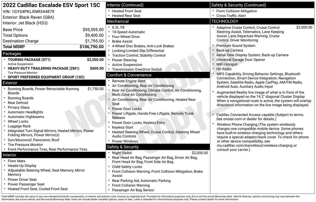 Used 2022 Cadillac Escalade ESV Sport w/ Touring Package AWD/4WD image 43