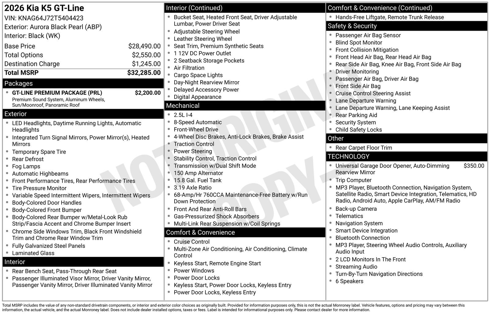 Used 2026 Kia K5 GT-Line w/ GT-Line Premium Package FWD image 37