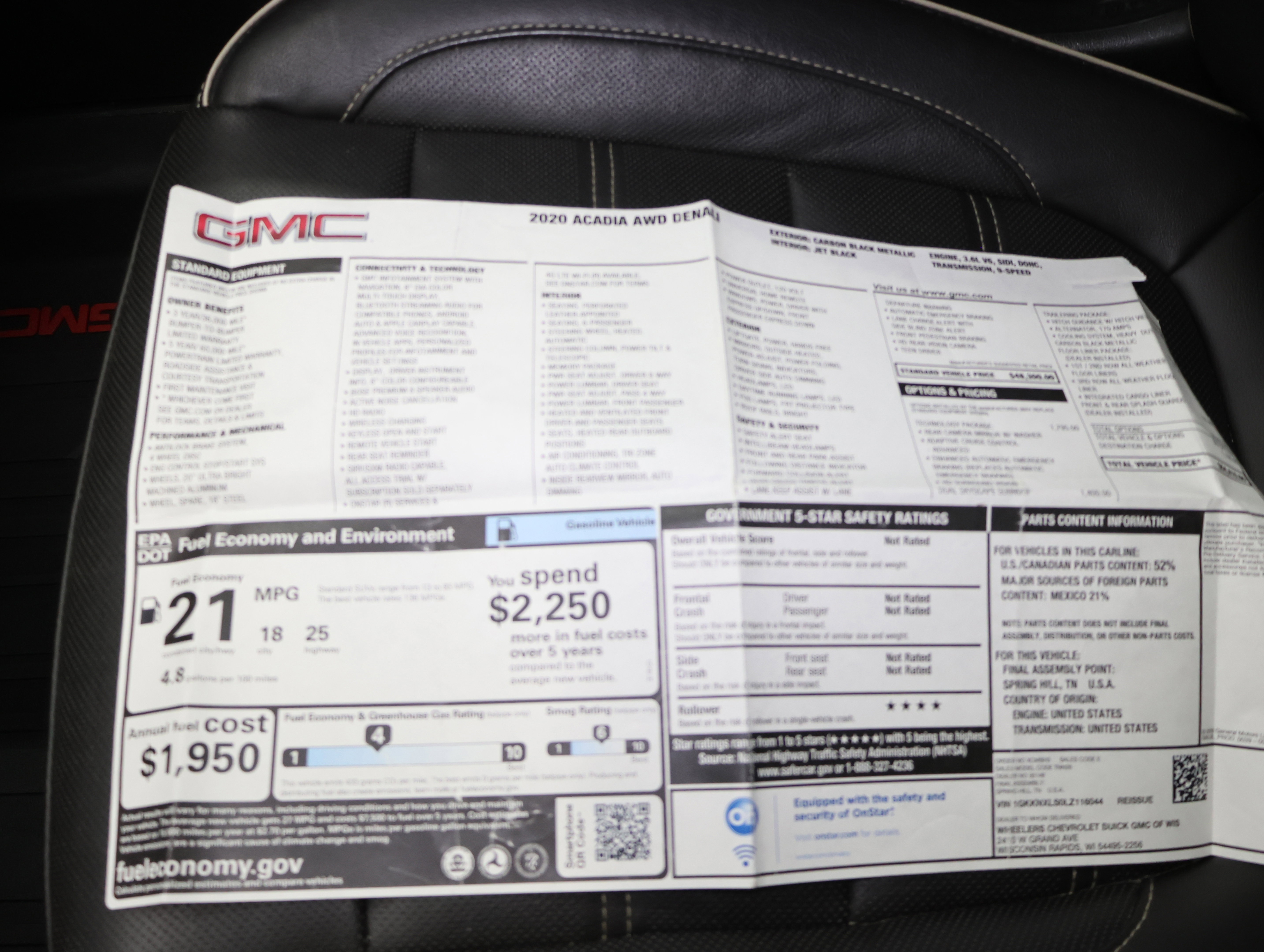 Used 2020 GMC Acadia Denali w/ Trailering Package image 74