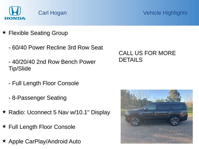Used 2024 Jeep Wagoneer Series II w/ Flexible Seating Group RWD image 5