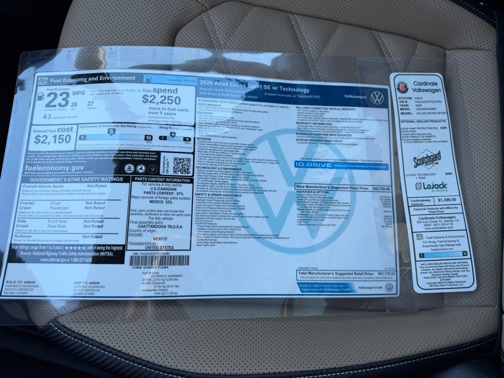 New 2026 Volkswagen Atlas Cross Sport SE image 34