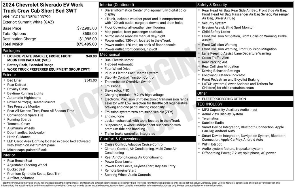 Used 2024 Chevrolet Silverado EV W/T AWD/4WD image 37