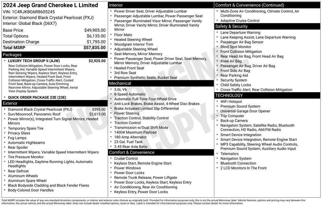 Used 2024 Jeep Grand Cherokee L Limited w/ Luxury Tech Group II image 18