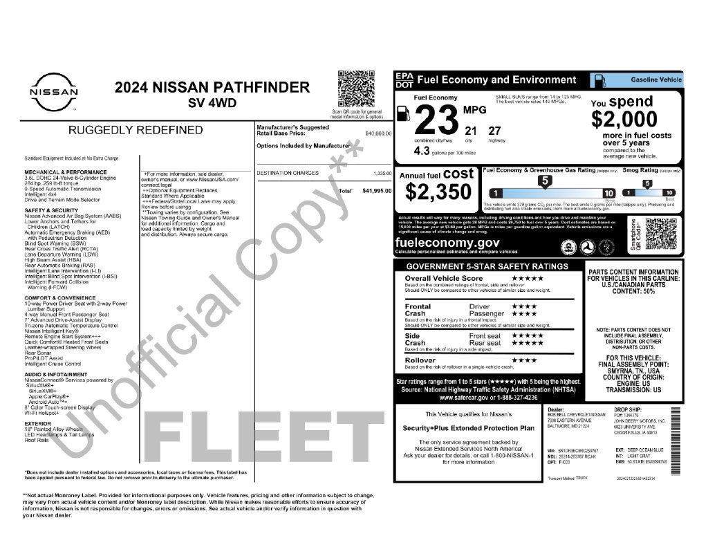 Used 2024 Nissan Pathfinder SV AWD/4WD image 2
