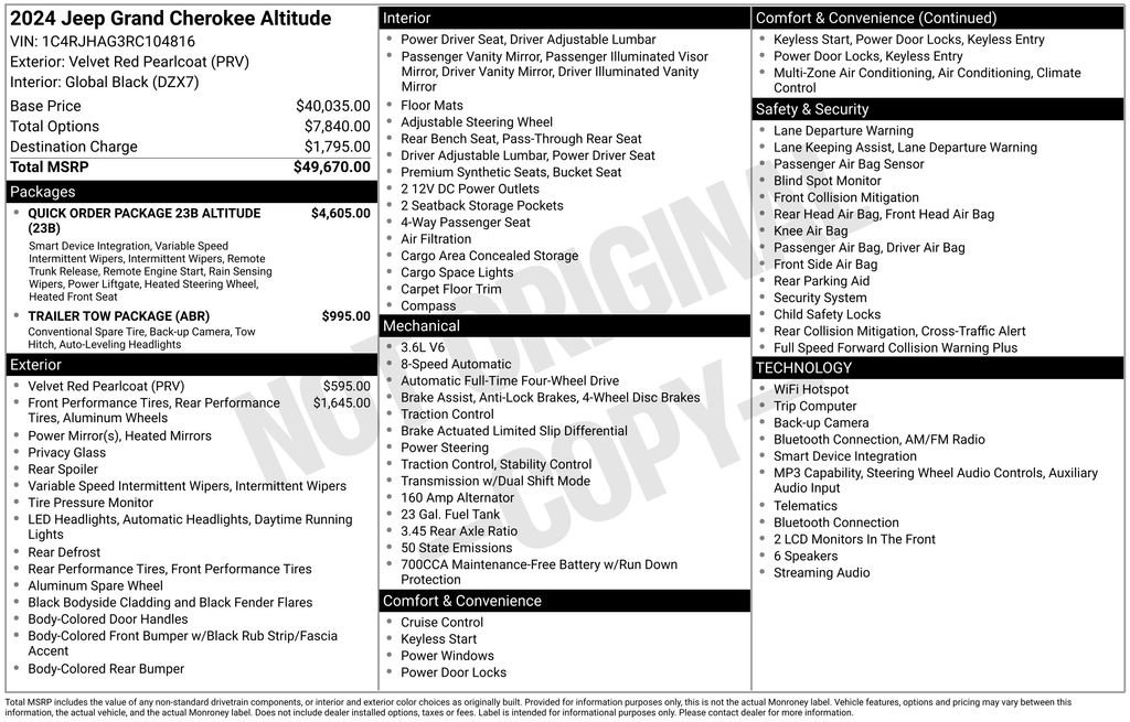 Used 2024 Jeep Grand Cherokee Altitude AWD/4WD image 19