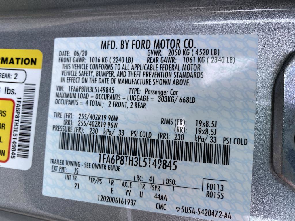 Used 2020 Ford Mustang EcoBoost w/ Equipment Group 101A image 37