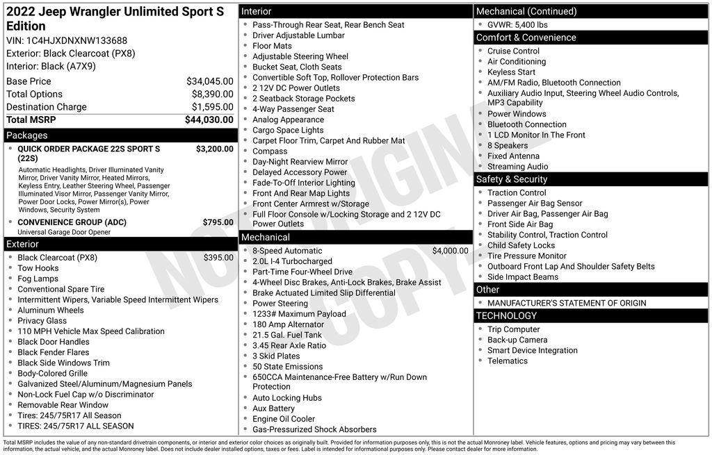 Used 2022 Jeep Wrangler Unlimited Sport image 37