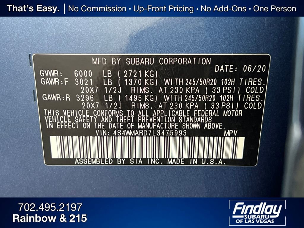 Used 2020 Subaru Ascent Touring w/ Popular Package #2A image 32