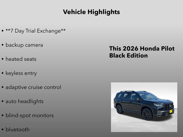 New 2026 Honda Pilot Black Edition image 5