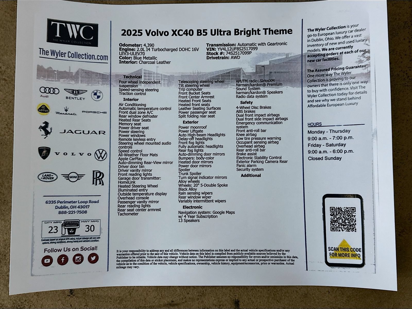 Used 2025 Volvo XC40 B5 Ultra w/ Climate Package AWD/4WD image 46