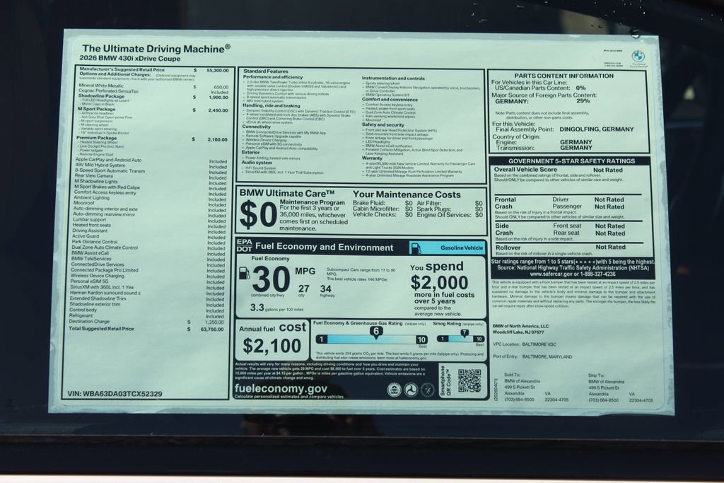 New 2026 BMW 430i xDrive Coupe w/ M Sport Package AWD/4WD image 2