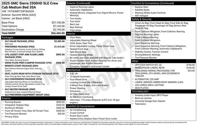 New 2025 GMC Sierra 2500 SLE w/ SLE Value Package; image 3