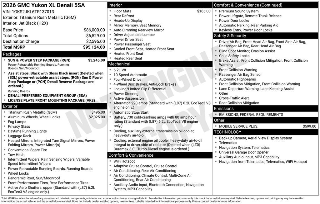 New 2026 GMC Yukon XL Denali w/ Sun & Power Step Package image 11