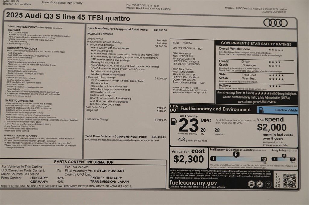 New 2025 Audi Q3 2.0T Premium Plus image 32