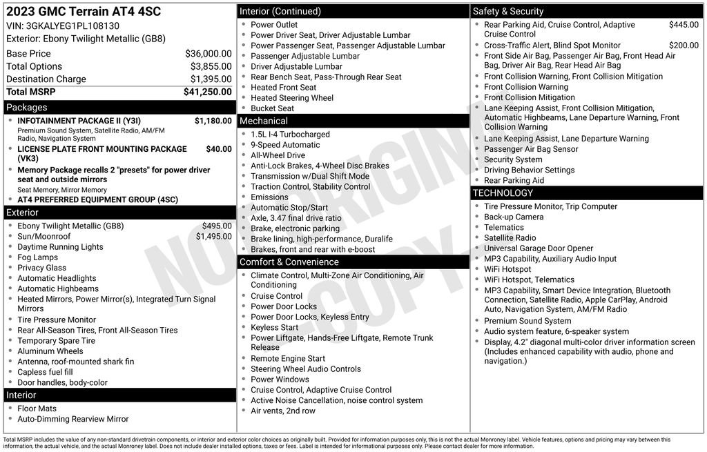 Used 2023 GMC Terrain AT4 w/ Infotainment Package II AWD/4WD image 8