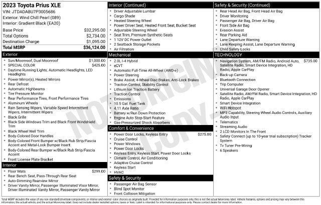 Used 2023 Toyota Prius XLE AWD/4WD image 7