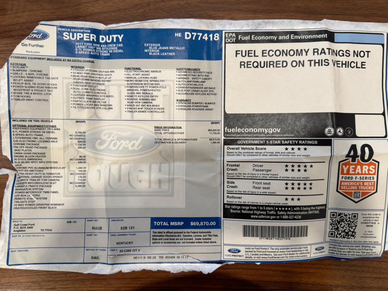 Used 2017 Ford F250 Lariat w/ Lariat Ultimate Package image 80