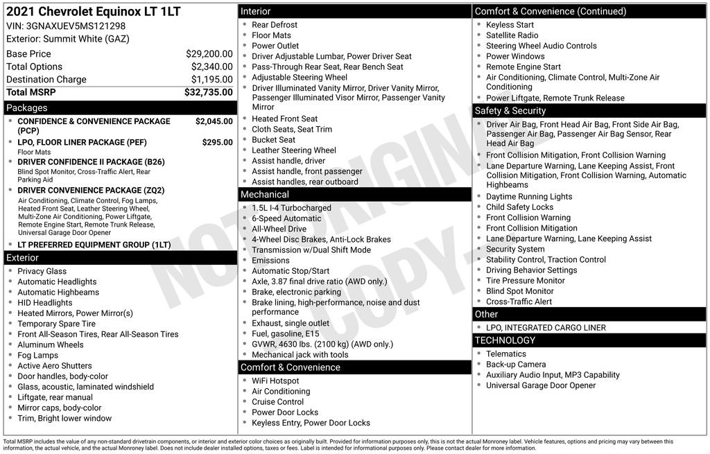 Used 2021 Chevrolet Equinox LT image 2