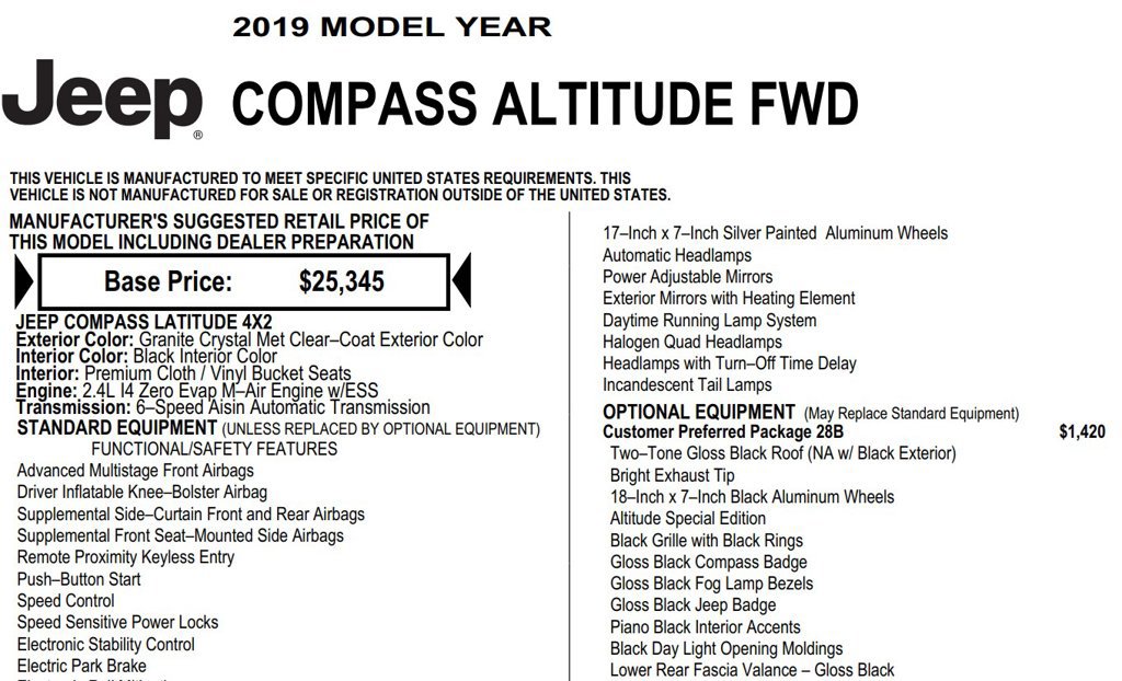 Used 2019 Jeep Compass Latitude FWD image 14