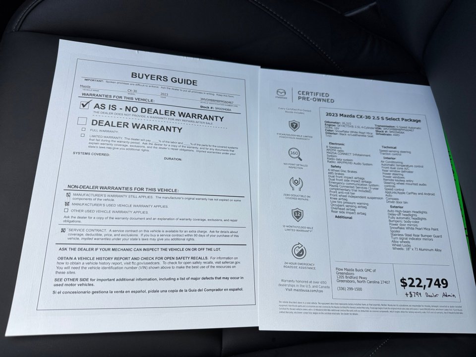 Certified 2023 MAZDA CX-30 AWD 2.5 S w/ Select Package image 37