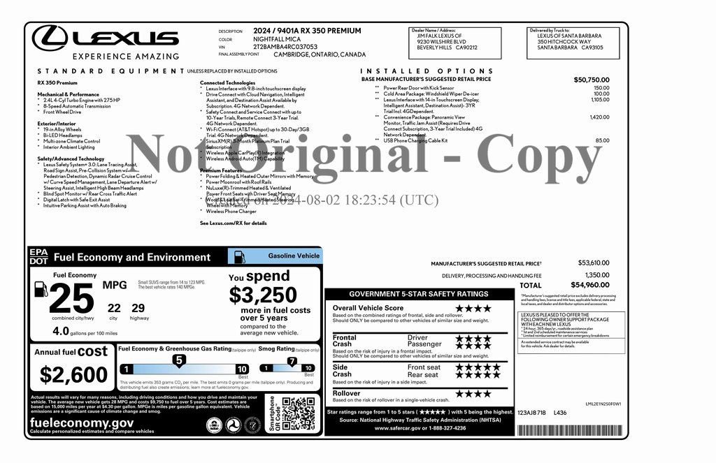 Used 2024 Lexus RX 350 Premium w/ Convenience Package image 4