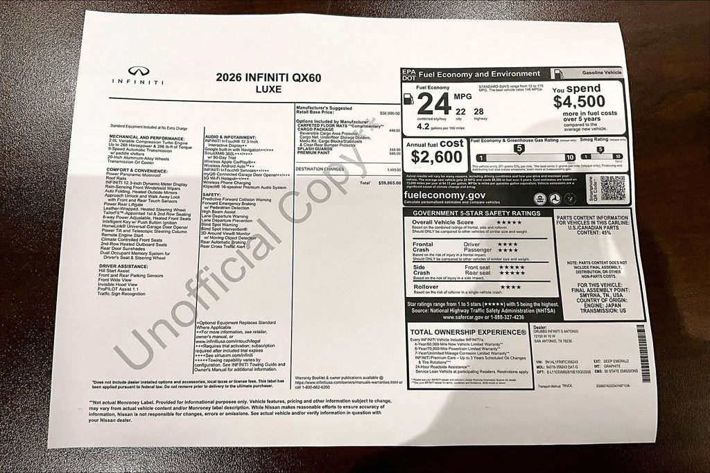 New 2026 INFINITI QX60 Luxe FWD image 51