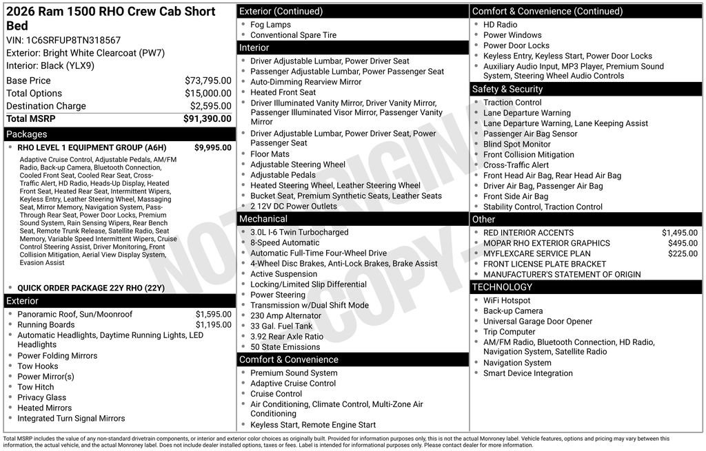 New 2026 RAM 1500 RHO w/ RHO Level 1 Equipment Group image 44