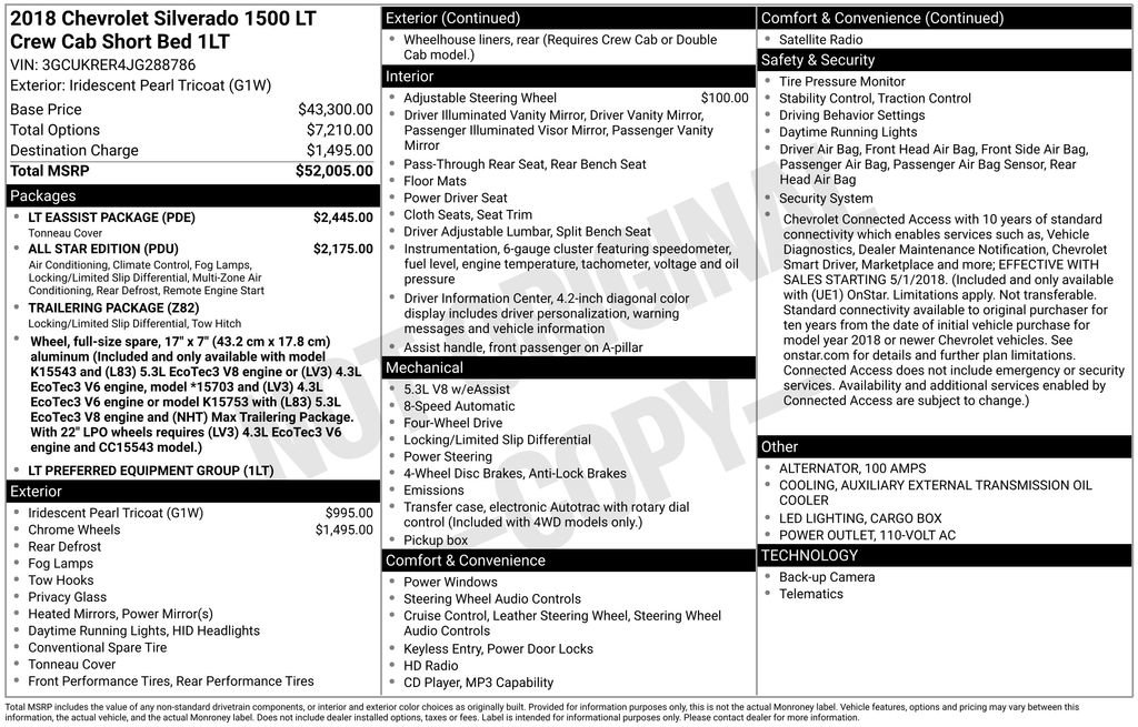 Used 2018 Chevrolet Silverado 1500 LT w/ LT Eassist Package AWD/4WD image 6