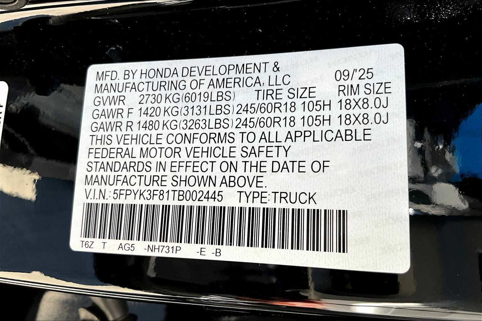 New 2026 Honda Ridgeline Black Edition image 18