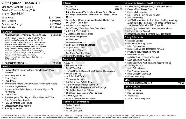 Used 2022 Hyundai Tucson SEL w/ Convenience + Premium Package FWD image 15
