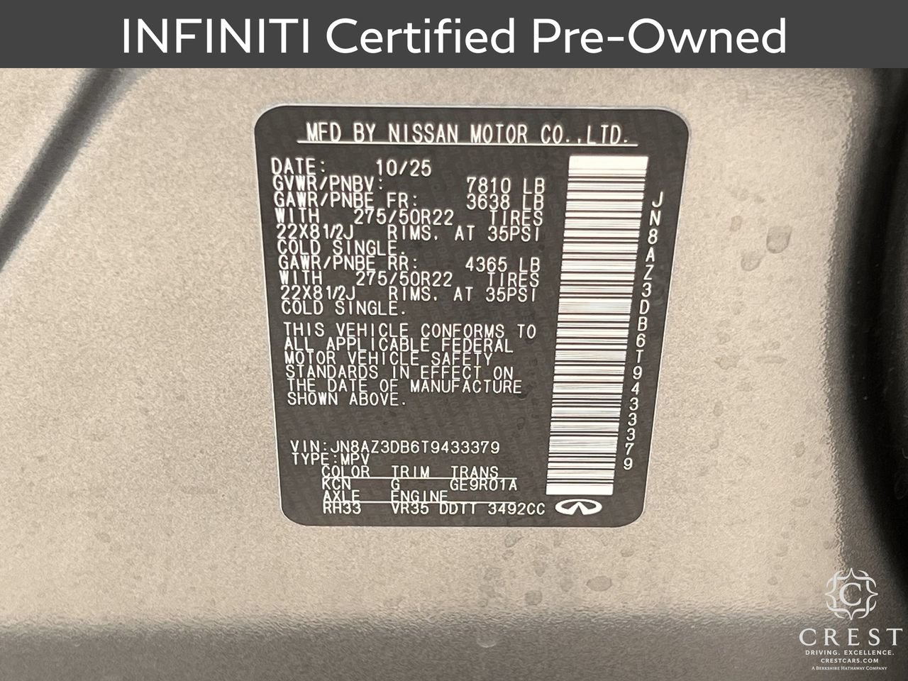 Certified 2026 INFINITI QX80 4WD w/ Sport Exterior Package image 32