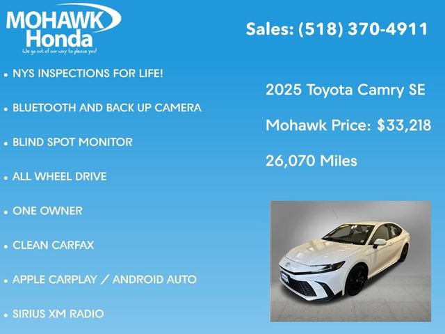 Used 2025 Toyota Camry SE w/ Convenience Package AWD/4WD image 7