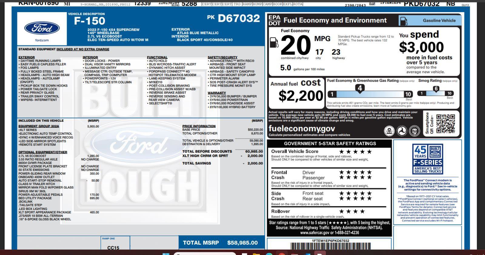 Used 2023 Ford F150 XLT w/ Equipment Group 302A High image 4