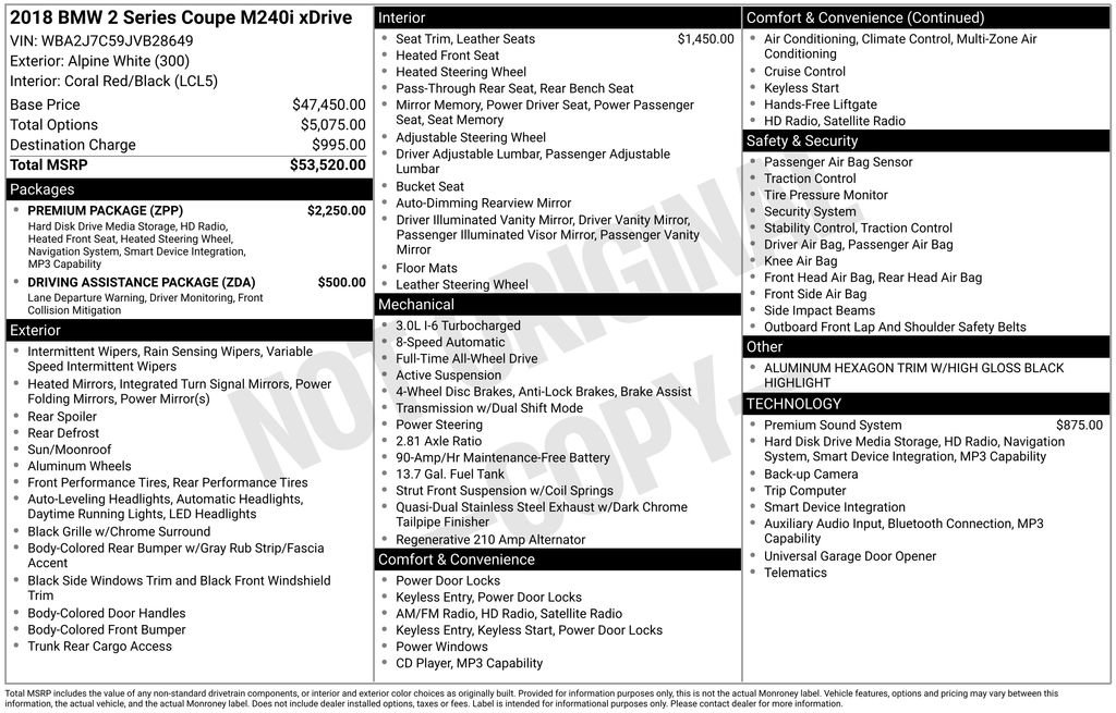 Used 2018 BMW M240i xDrive Coupe AWD/4WD image 37