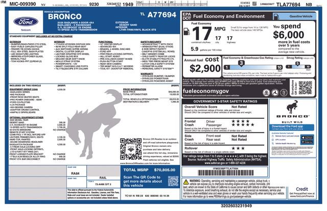 New 2026 Ford Bronco Badlands AWD/4WD image 17