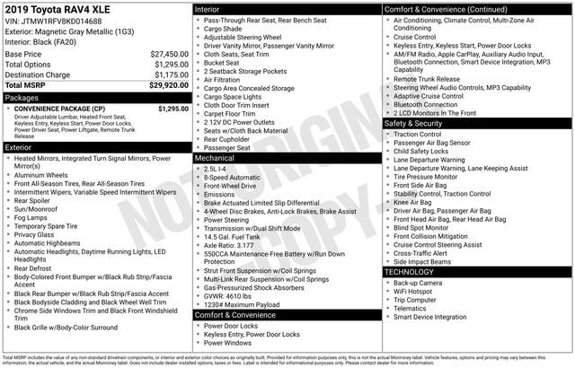 Used 2019 Toyota RAV4 XLE w/ Convenience Package image 1
