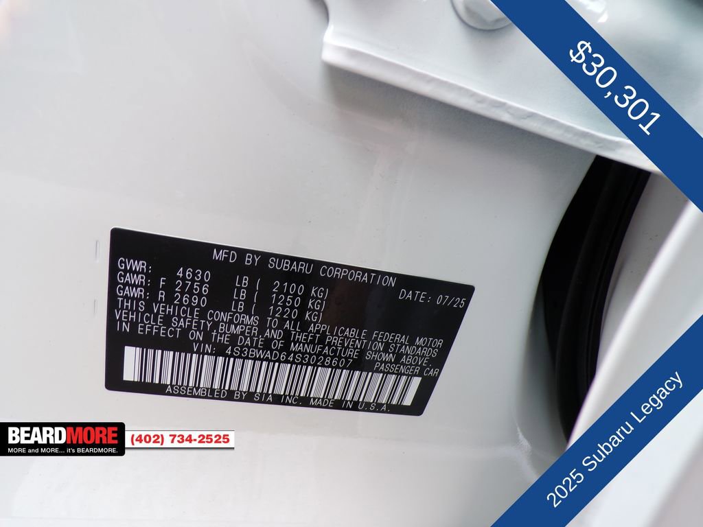 New 2025 Subaru Legacy Premium w/ Popular Package #1A image 44