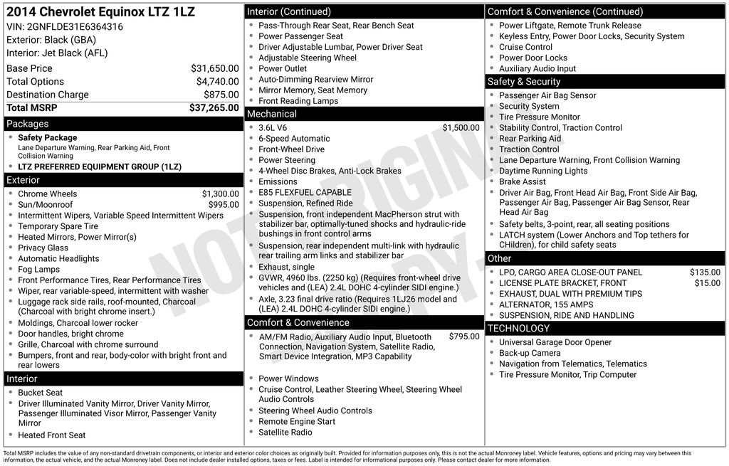 Used 2014 Chevrolet Equinox LTZ FWD image 35