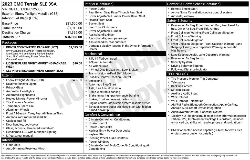 Used 2023 GMC Terrain SLE w/ Driver Convenience Package image 23