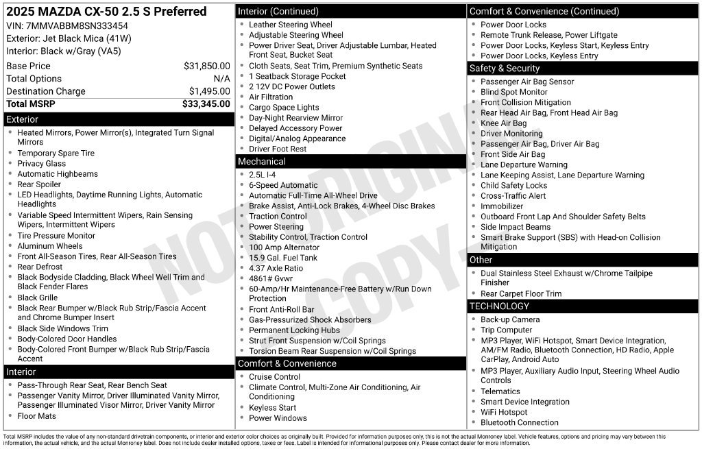 Used 2025 MAZDA CX-50 AWD 2.5 S w/ Preferred Package image 4