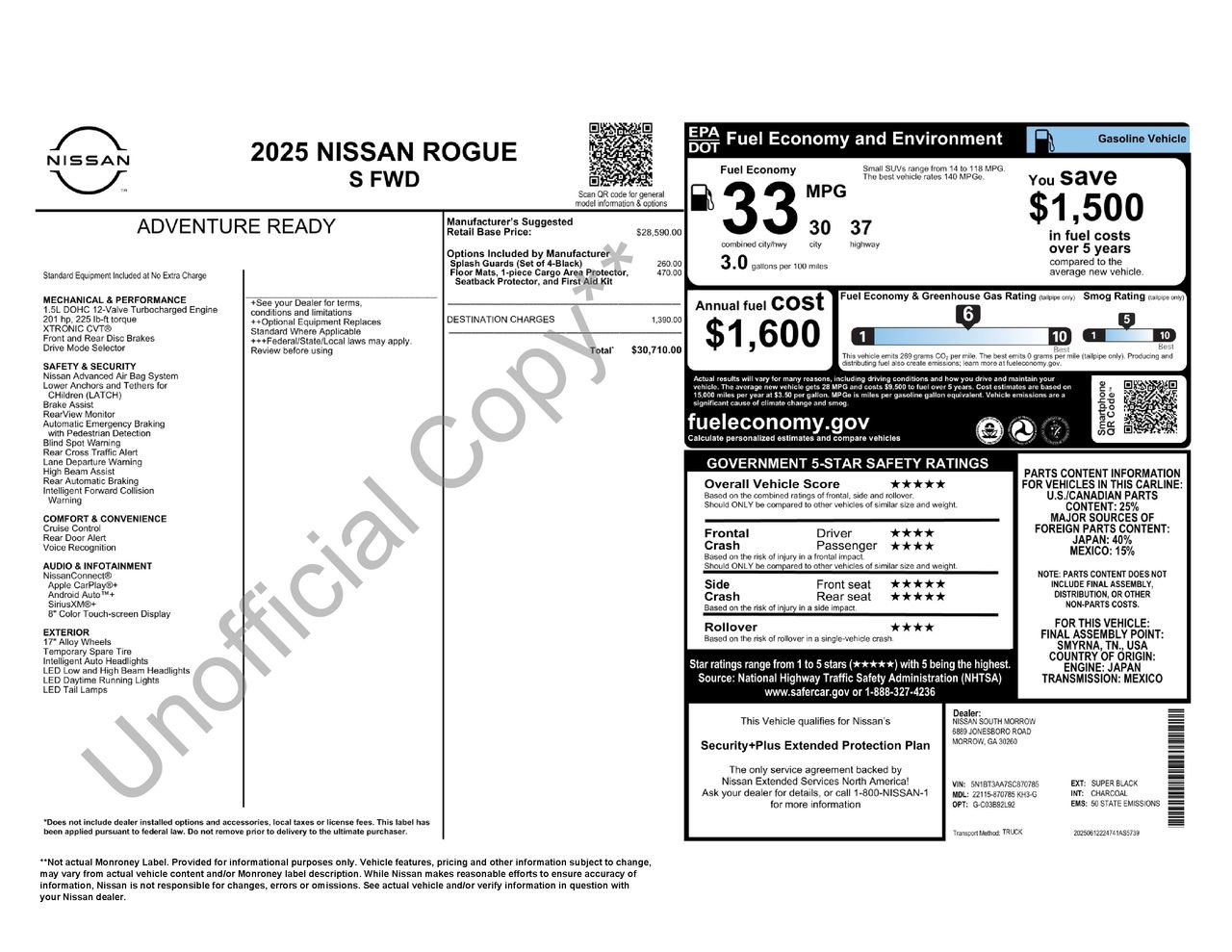 Certified 2025 Nissan Rogue S FWD image 33