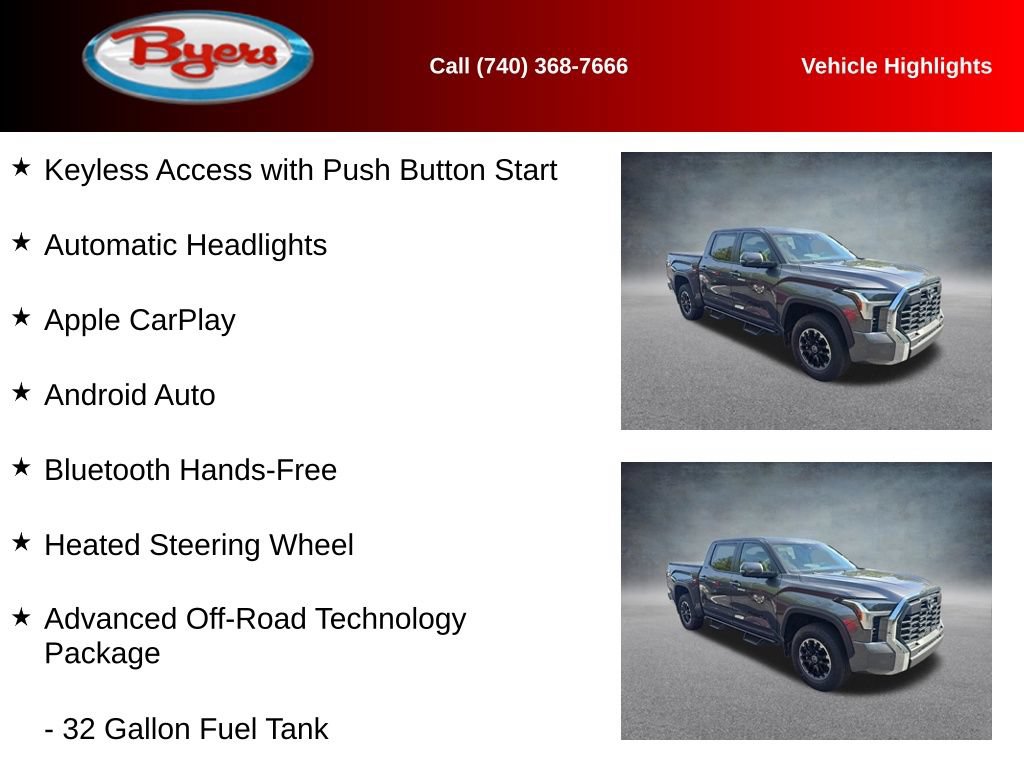 Used 2024 Toyota Tundra SR5 w/ TRD Off-Road Premium Package AWD/4WD image 12