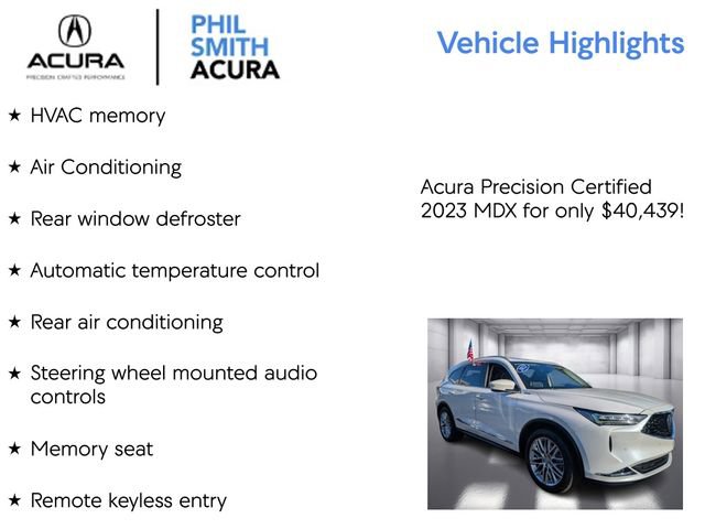 Certified 2023 Acura MDX SH-AWD w/ Advance Package image 9