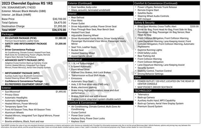 Used 2023 Chevrolet Equinox RS w/ RS Leather Package image 37